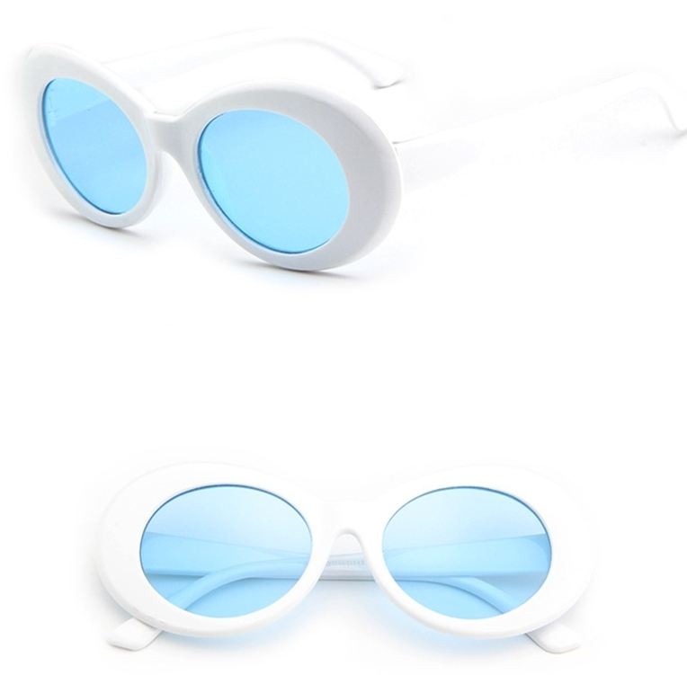 Luxury Retro Clout Goggles Trendy Black Oval Sunglasses