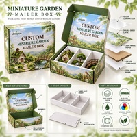 Boîte d'expédition personnalisée pour jardin miniature, emballage en papier brillant, carton pliable pour les commandes par abonnement e-commerce