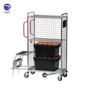 Efficiënt Magazijntransport Op Maat Gemaakte Chromen Draadgaas Pluktrolley - Product Image 2
