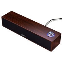 Système audio surround stéréo 2.0 canaux Echo Wall Wooden avec 2 haut-parleurs et un woofer de 1 pouce pour subwoofer filaire, bureau, maison, utilisation avec téléphone portable