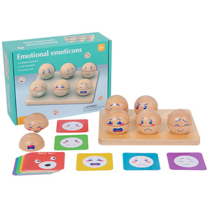 Jouet éducatif en bois pour enfants, expression des émotions, boule en bois amusante, blocs émotionnels, jouet d'appariement, jouets en bois d'apprentissage pour enfants - Product Image 6