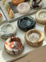 Vente en gros d'assiettes en pierre naturelle, plateau de rangement pour bijoux, bagues, bijoux, artisanat moderne, luxe, marbre, beignets
