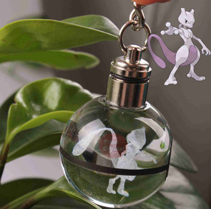 Llavero de Cristal K9 con Luz LED de Pokémon, Recuerdo de Venta al por Menor, Llavero de Poké Ball con Láser 3D para Niños - Product Image 1