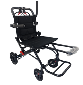Fauteuil roulant manuel en acier carbone ultraléger |   Fauteuil roulant de voyage portable pour avion <span class=keywords><strong>avec</strong></span> barre de traction et roues alvéolées - Product Image 1