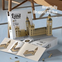 Architecture du monde 1000 + pièces Notre Dame Tour Eiffel Big Ben Colisée Micro Blocs de Construction Ensemble DIY Street View Modèle Compatible