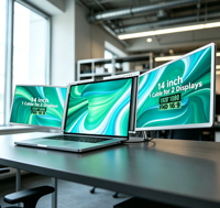 Nouvelles idées de produits 2026 Moniteurs à double écran de 14 pouces Moniteur externe avec plusieurs ports Écran étendu pour ordinateur portable Portable