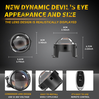 Système de phares de voiture Kaidengzhe 12V-36V Dynamics 7 modes avec télécommande, yeux de démon, yeux de diable, autres accessoires d'éclairage automobile