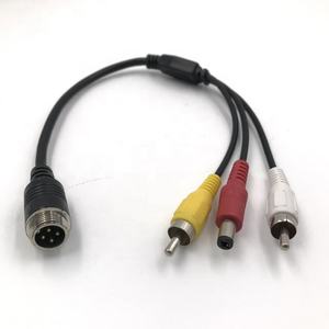 OEM GX12 4PIN connecteur mâle à 2rca mâle et dc femelle 5.5X2.1mm port voiture vue arrière caméra audio vidéo câble adaptateur ligne - Product Image 6
