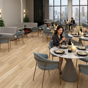 Baldosas de porcelana con aspecto de madera de 20x120cm, superficie tallada con acabado mate para pisos interiores contemporáneos - Product Image 6