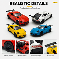 Voiture de sport miniature en métal moulé sous pression 1:36 avec fonction de recul, GTR & 911, portes ouvrantes, pour enfant - Prix usine