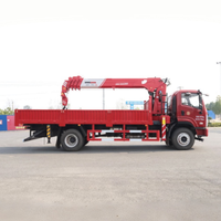 Grue hydraulique montée sur camion de 6 à 10 tonnes, à flèche télescopique, pour travaux de levage de charges sur chantier