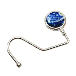 YN-BH27 Flower Pattern Alloy Hanger Hook Holder Purse Bag Hanger Portable Fashion Table Hook