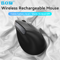 BOW MD190L MAX/MW190L MAX ergonomis, Mouse nirkabel/mode ganda (Mouse Dwen) cocok untuk Desktop dan Laptop