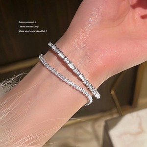 Bracelet ajustable en argent ouvert, texture <span class=keywords><strong>serpent</strong></span>, zircon, luxe léger - Product Image 4