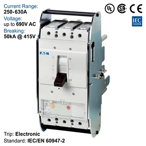 Disjoncteur à boîtier moulé (MCCB) série NZM NZMN3-4-A500-AS 500A 4P 400V CE CCC ISO pour la distribution d'énergie industrielle - Product Image 1