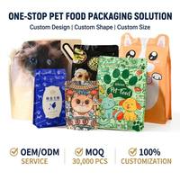 Sachet à fond plat en feuille métallisée anti-lumière pour aliments secs pour animaux de compagnie, friandises pour chats et chiens, avec fermeture éclair, impression personnalisée, fournisseur