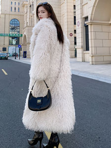 Cappotto Lungo da <span class=keywords><strong>Donna</strong></span> alla <span class=keywords><strong>Moda</strong></span> di Alta Qualità, Cardigan Ampio e Caldo, <span class=keywords><strong>Trench</strong></span> Invernale in Ecopelliccia Peluche - Product Image 3