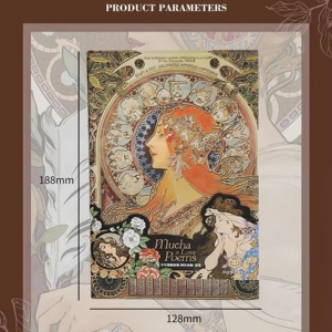 Shuangluo Çin Tarzı Gevşek Yapraklı Kağıt Ciltli Günlük Defter NAA16 Zarif Kiraz Çiçeği Çiçek Tasarım Hediye 12.8x18.8cm - Product Image 4