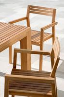 Meubles en teck MORE DESIGN, dossier en osier avec coussins imperméables, chaise de jardin en bois pour terrasse, salle à manger en plein air