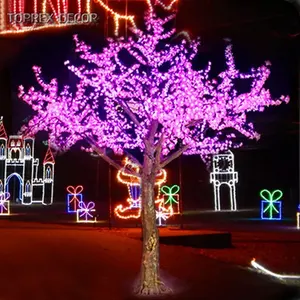 カスタム工場クリスマスホリデー照明屋外装飾RGB220V3.5m人工LED桜ツリーランプ結婚式用