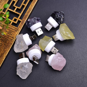 <strong>Wholesale</strong> Natural Clear Rose <strong>Crystal</strong> Night Light Mixed <strong>Raw</strong> Citrine Amethyst Lamp for Souvenirs - Product Image 2