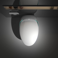 WC intelligent monobloc blanc à chasse automatique, à poser au sol, avec siège enfant, pour maison, salle de bain, hôtel, avec siphon en P et télécommande