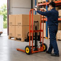 Chariot élévateur manuel hydraulique certifié CE 400 kg, transpalette pour petit entrepôt, fourches à largeur réglable, équipement de manutention manuel