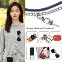 Sangle de téléphone universelle YLDS en cuir et métal, réglable, longue, tendance, de haute qualité, pour sac à bandoulière ou poignet