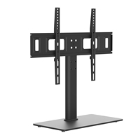 Stand TV Universal 32-65 Inch, Dapat Dimiringkan dan Disesuaikan Ketinggiannya, untuk Meja/Lantai, Kapasitas 30kg