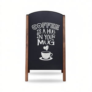 Panneau publicitaire en bois en forme de A, 40 pouces, portable, sur pied, noir - Product Image 1