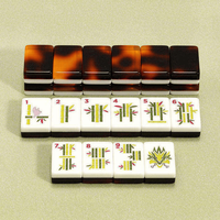Stock US, Livraison Gratuite : Tuiles de Mahjong Américaines de Luxe en Acrylique Gravé, Motif Écaille de Tortue Moderne, Double Couche, 160 Tuiles