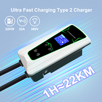 Borne de recharge murale pour véhicule électrique 7 kW Type 2, station de recharge AC pour maison au Royaume-Uni, chargeur intelligent certifié CE IEC62196-2