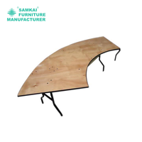 Table de banquet pliante en forme de S en bois serpentin, vente en gros d'usine SK-YHZ-H003
