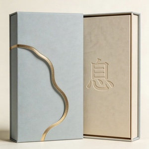 กล่องของขวัญรูปทรงหนังสือแบบแม่เหล็ก ลายคลื่น ปั๊มลายทอง สามารถปรับแต่ง<span class=keywords><strong>สี</strong></span> ขนาด และสไตล์ได้ - Product Image 3