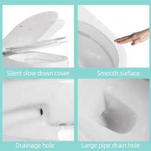 F-82193 ý tường treo nhà vệ sinh giấu bể nước không khung gốm trắng tròn treo tường nhà vệ sinh <span class=keywords><strong>WC</strong></span> - Product Image 3