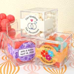 Produsen Food Grade akrilik Dispenser permen indah bening s Mini akrilik pesta pernikahan hadiah kotak kubus - Product Image 2