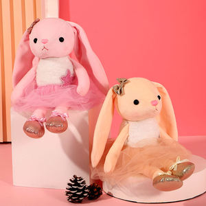 Boneka Kelinci Miffie Lucu Murah, Mainan Plush Telinga Panjang Bergaris, Bantal Boneka Kelinci untuk Anak, Hadiah Ulang Tahun yang Menenangkan, 100% Poliester 21cm/39cm PP - Product Image 4
