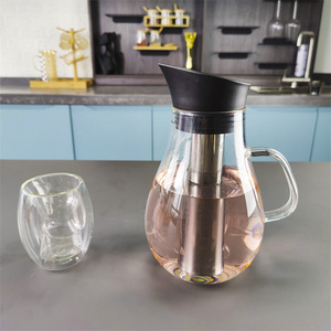 Airtight Cold Brew <strong>Iced</strong> Coffee Maker Tea <strong>Infuser</strong> <strong>with</strong> Spout 34oz Brewing Glass <strong>Carafe</strong> <strong>with</strong> Removable Stainless Steel Filter - Product Image 1