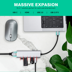 Concentrador Usb 6 en 1 <span class=keywords><strong>Tipo</strong></span> <span class=keywords><strong>C</strong></span> a <span class=keywords><strong>Hdmi</strong></span>, Usb <span class=keywords><strong>Tipo</strong></span> <span class=keywords><strong>C</strong></span> a <span class=keywords><strong>Hdmi</strong></span>, Usb2.0, para ordenador portátil - Product Image 3