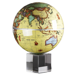 Globo Terráqueo Giratorio Automático de 15 cm con Energía Solar, Estilo Antiguo, Base de Cristal, Rotación Silenciosa de 360°, Decoración de Escritorio, Geografía - Product Image 2