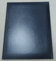 Porte-certificat individuel style livre 11x8,5 pouces avec logo personnalisé, couverture de diplôme en tissu moiré blanc avec doublure intérieure en tissu