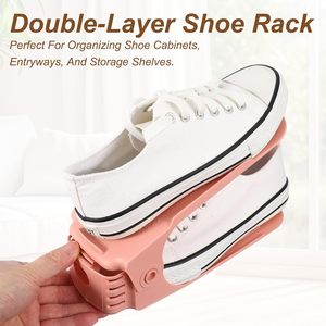 Double-Layer Dormitory-<b>Space</b> <b>Saving</b> <b>Shoe</b> Rack with Adjustable <b>Storage</b> <b>Shoes</b> Cabinet Home Artifact <b>Storage</b> Stand - Product Image 4