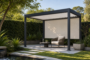 Pergola à toit ouvrant en aluminium RK-C1, structure d'ombrage pour jardin, gazebo extérieur avec revêtement poudré, pergola extérieure pour terrasse - Product Image 5