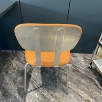 Chaise de salle à manger moderne en acier inoxydable avec revêtement orange pour restaurant, usage commercial, salon, appartement, bar à domicile