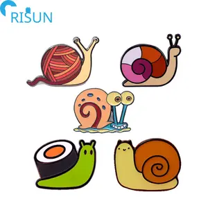 Wholesale Rainbow Snail Enamel Pin Custom Logo Crafty Snail Coral Badge Soft Hard Enamel Lapel Pin Animal Brooch Manufacture