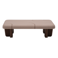 Table basse de salon moderne et durable en micro-ciment avec plateau en bois de noyer, pieds faits à la main, légère, pour la maison (vente en gros)