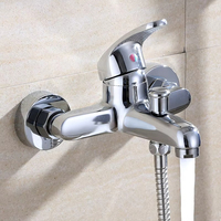 Robinet de bain mural moderne en zinc à levier unique Modèles de pulvérisation souple pour hôtels villas hôpitaux Noyau de valve en céramique