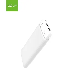 GOLF Slim Size Li Polymer Battery Smartphone Charger Wholesale Portable Dual USB Customized Universal Power Bank 10000mAh