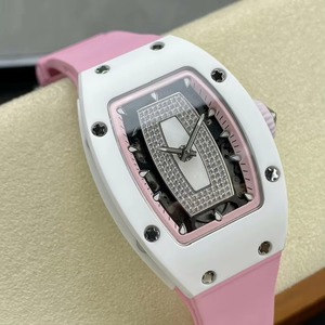 Montre mécanique de luxe élégante 0701 en céramique blanche ajourée pour femme avec cadran étoilé incrusté de diamants, cadeau de banquet - Product Image 3
