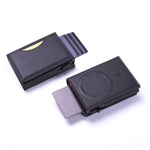 Wholesale Bulk Magnetic <b>Wallet</b> Trifold Pop Up RFID Blocking <b>Metal</b> Card Case with Phone Attachment for Retail Distribution - Product Image 1
